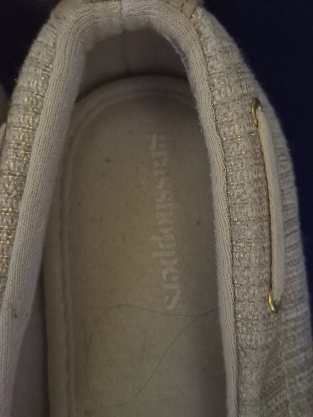 Grasshoppers Women's Golden Metallic Threaded Espadrille Loafers Size 9.5M